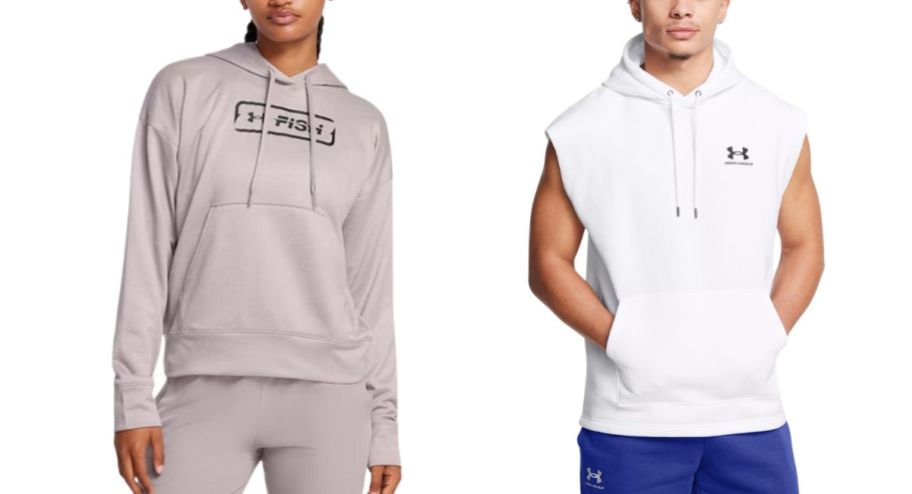 stock image of under armour men and women's hoodies