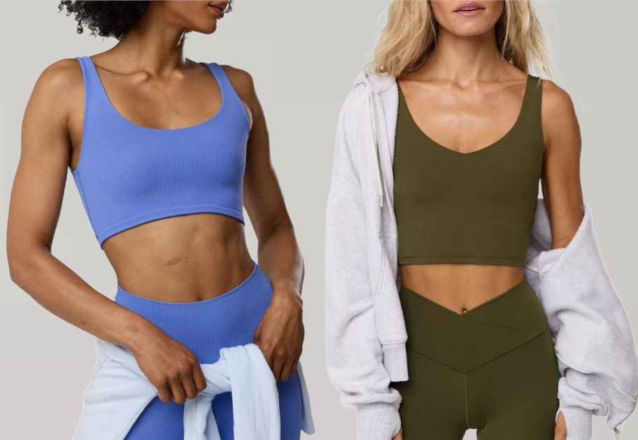 Stock images of two women wearing Aerie Sports bras