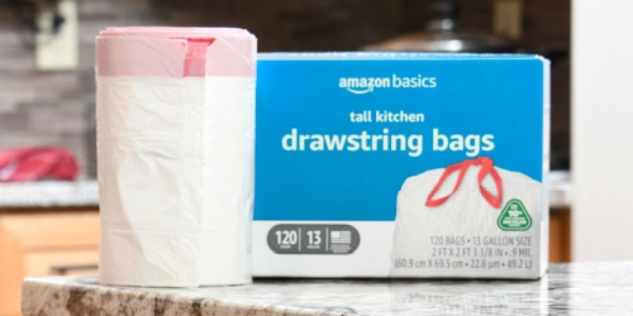 Amazon Basics 13-Gallon Trash Bags 120-Count Only $10 Shipped