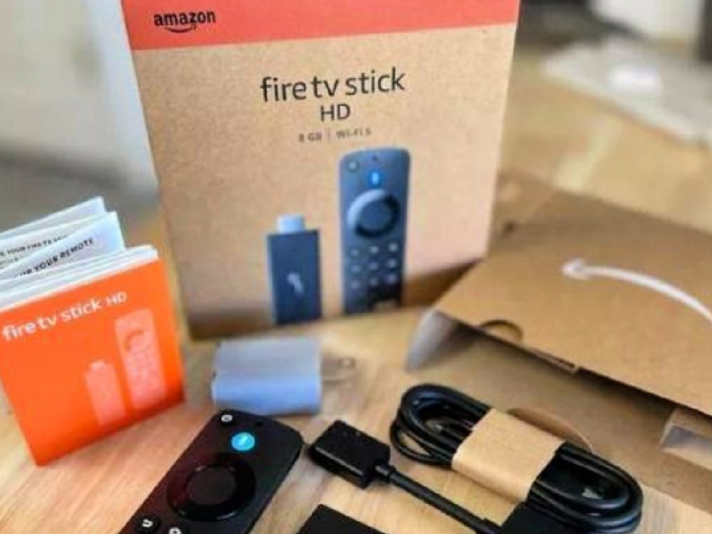 Amazon fire stick box and accessories