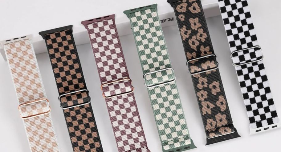 display of 6 Apple watch bands inside of their cart