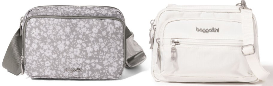 Gray and white mini cross bag