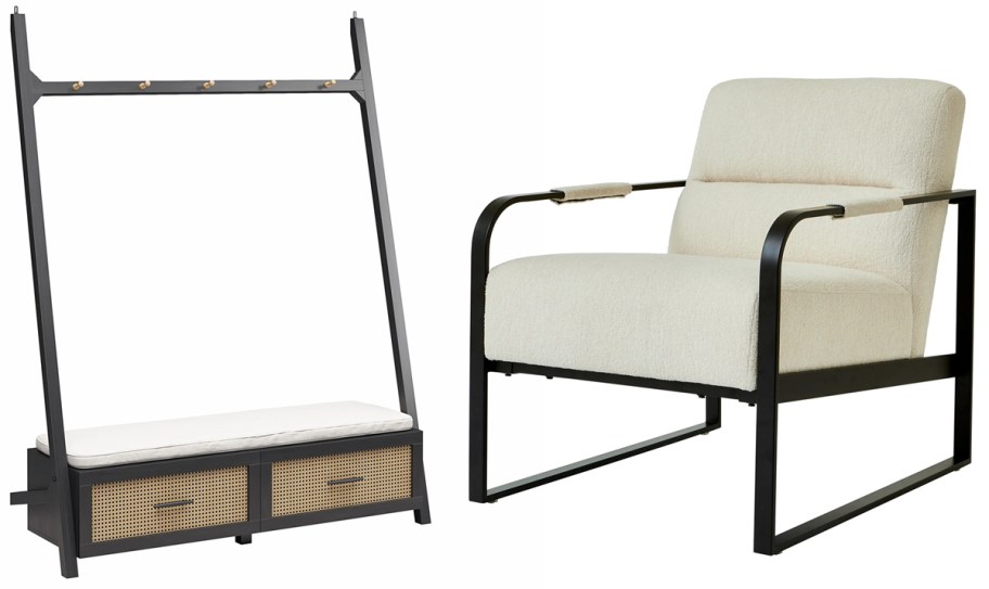 Better Homes & Gardens Entryway Hall Tree, Wyatt Accent Chair