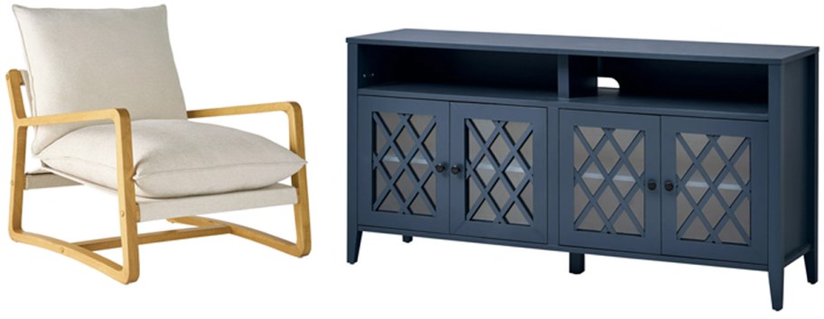 Better Homes & Gardens Wooden Ezra Sling Accent Chair, Trellis TV Stand&nbsp;