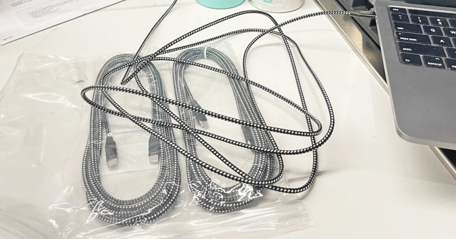 USB-C 10′ Charging Cables 3-Pack Only $3.99 on Amazon