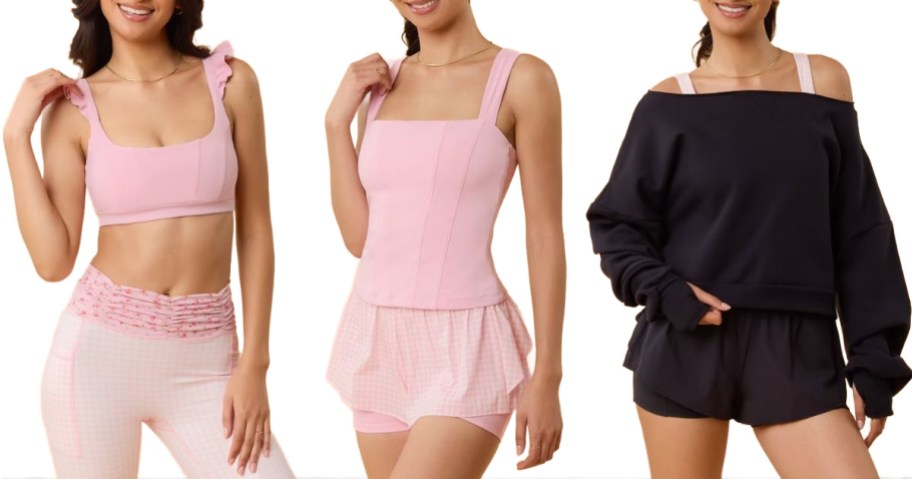 Stock images of 3 women wearing Blogilates Tops