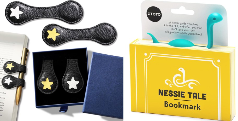 leather star and nessie themed bookmarks