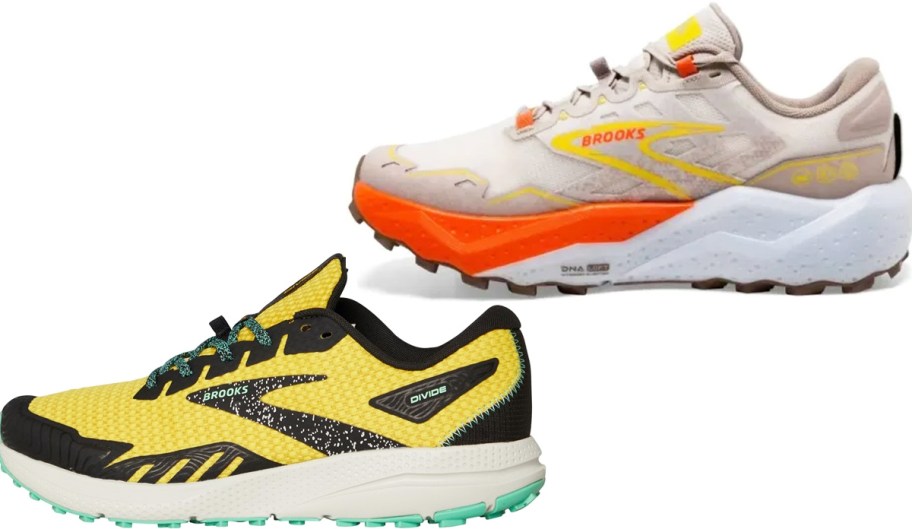 two pairs of Brooks running shoes