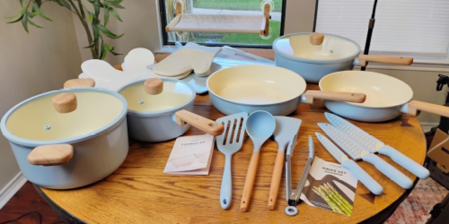 Carote 24-Piece Ceramic Cookware Set Just $59.99 Shipped on Amazon (Reg. $130)