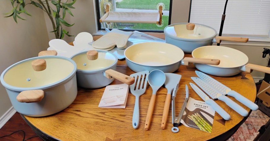 Carote 24-Piece Ceramic Cookware Set Just $59.99 Shipped on Amazon (Reg. $130)