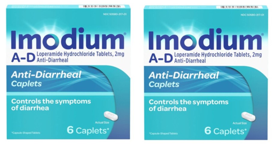 two boxes of anti-diarrheal caplets