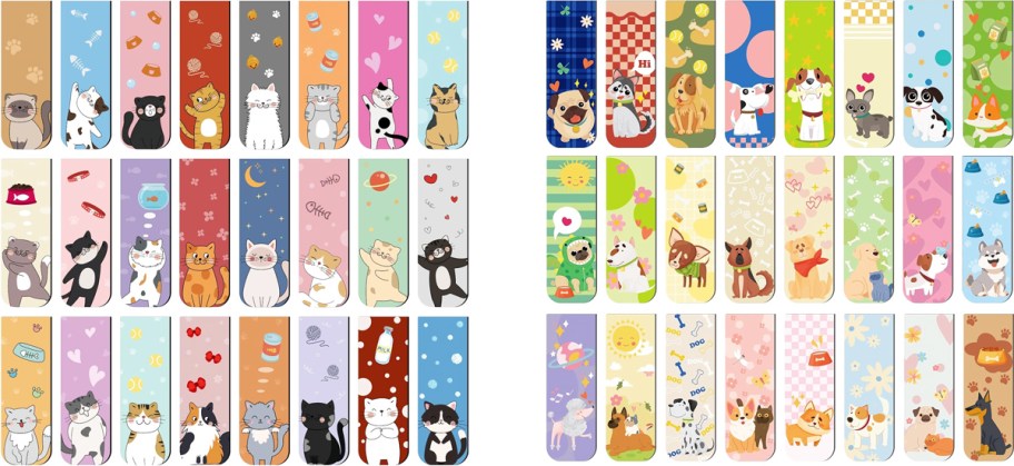 cat and dog bookmark sets