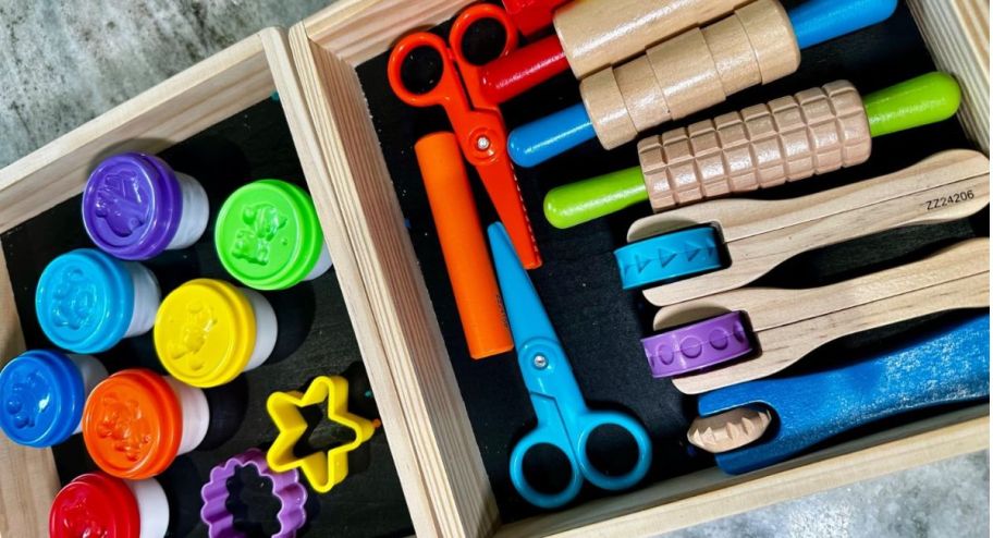 melissa and doug clay set inside of their box 