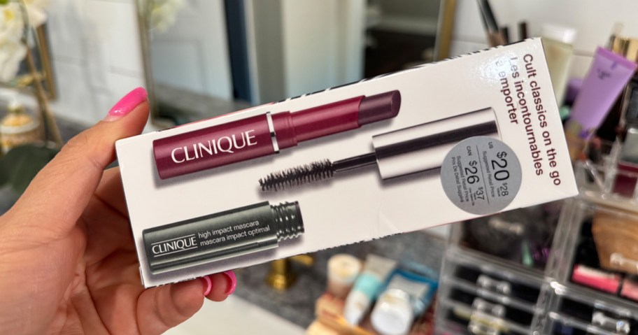 clinique mini lipstick and mascara gift set box