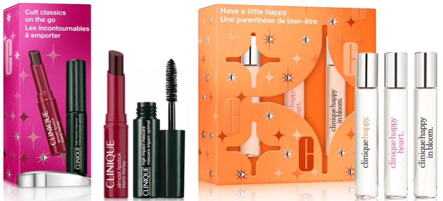 clinique lip & mascara set and perfumes set
