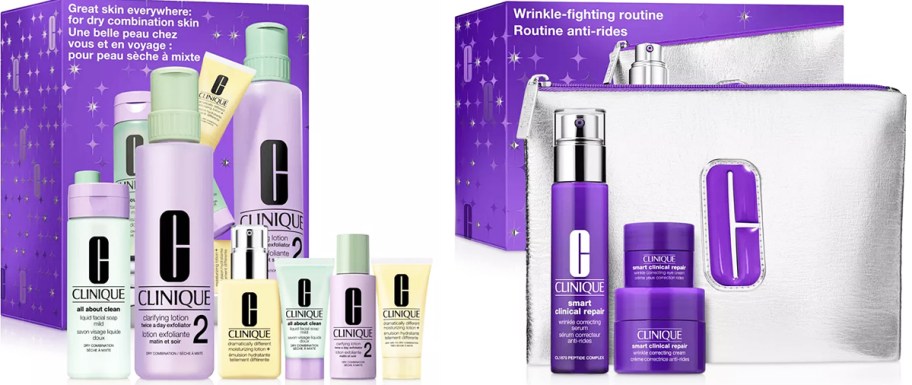 two clinique skincare gift sets
