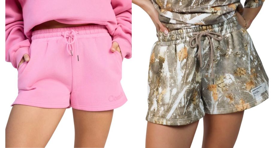 Comfrt shorts in pink and camo