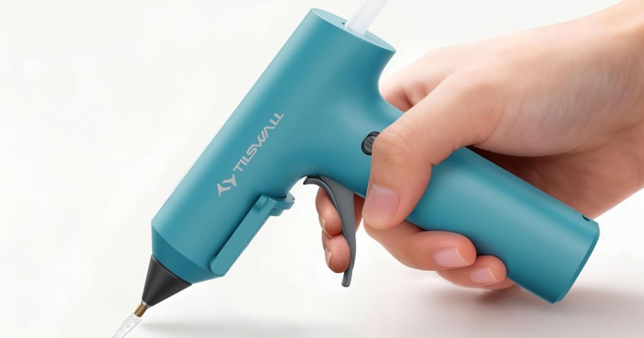Cordless Glue Gun being used