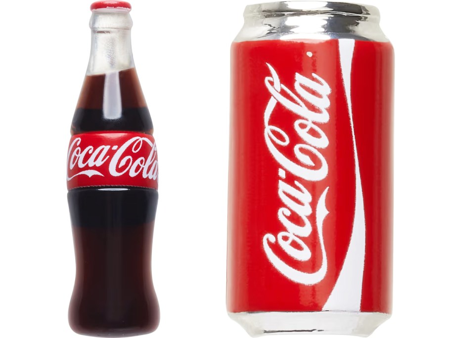 Coca-Cola bottle and can