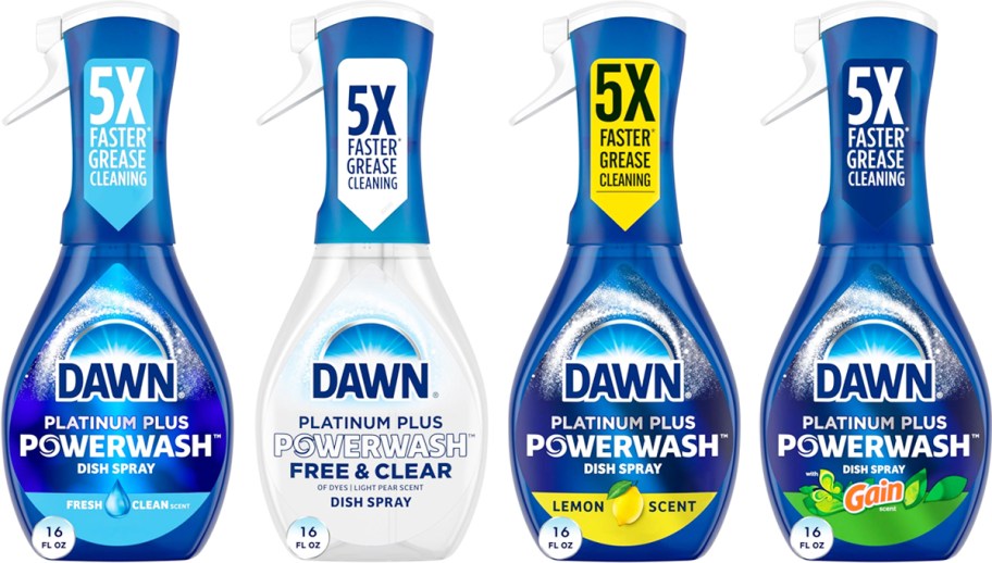 4 bottles of Dawn Powerwash sprays