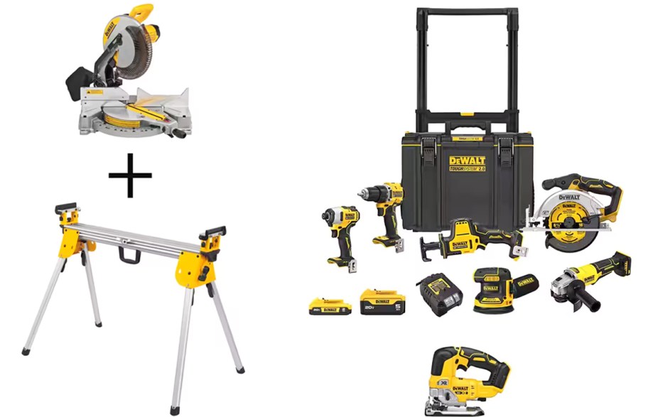 dewalt miter saw and tool combo kit