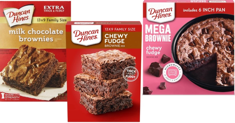 stock images of duncan hines brownie mix boxes and mega brownie mix