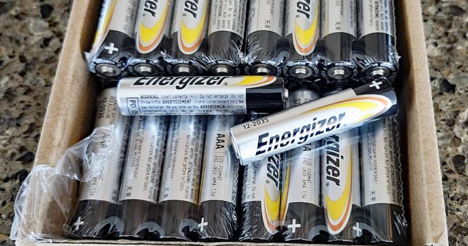 box of Energizer AAA batteries