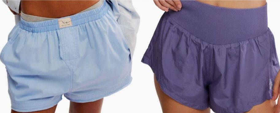 Stock images of two women wearing Free People shorts