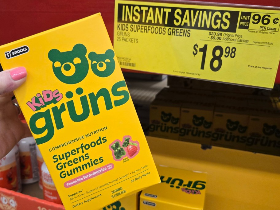 Gruns Kids Organic Superfood Greens Multivitamin Gummies 25-Count