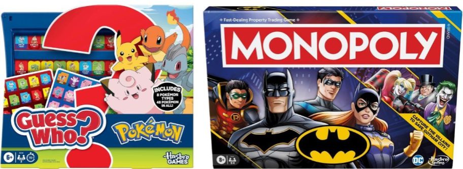 Guess Who Pokémon Edition Game and Monopoly Batman Edition Board Game