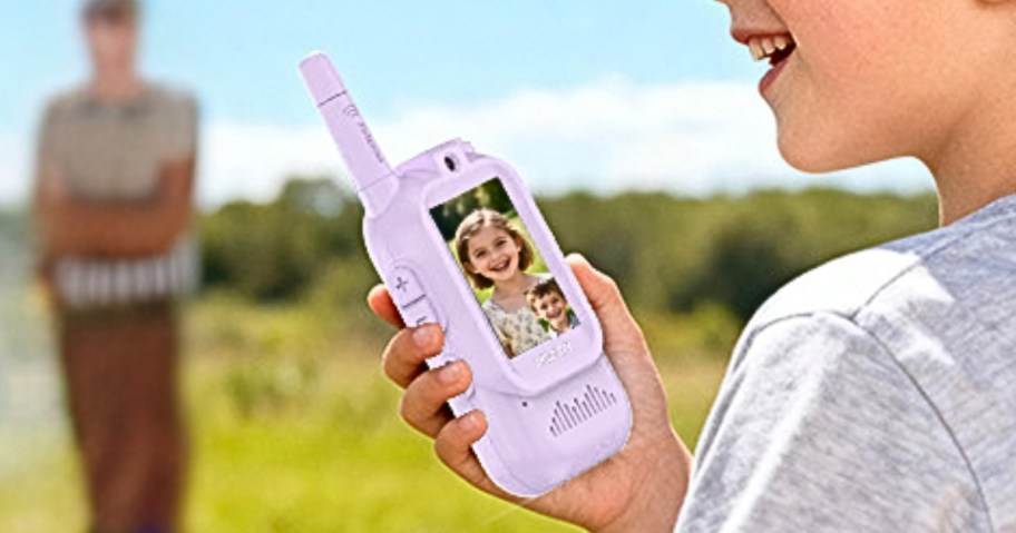 child using a video walkie talkie