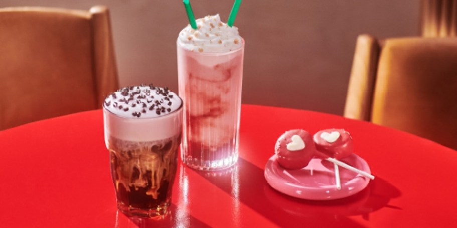New Starbucks Valentine’s Drinks & Cake Pops Available Now