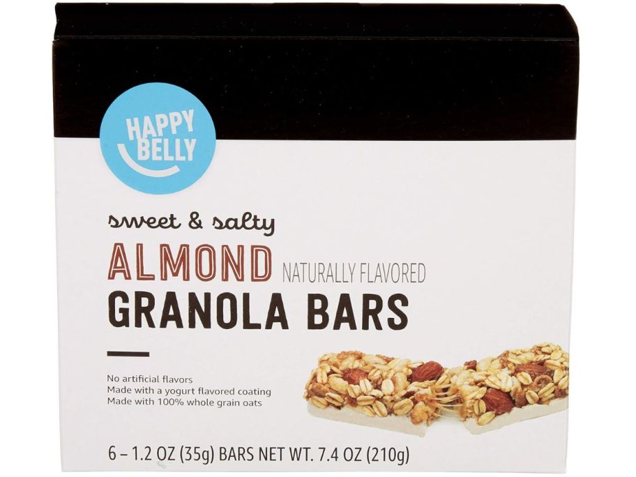 Stock image of a box of Happy Belly Granola Bars