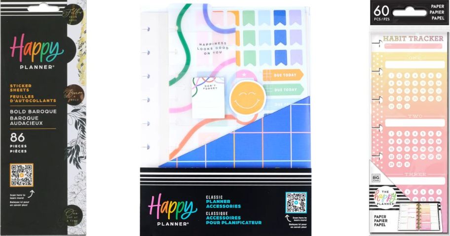 Stock images of Happy Planner stationary items