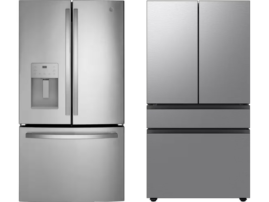 two stainless steel refrigerators