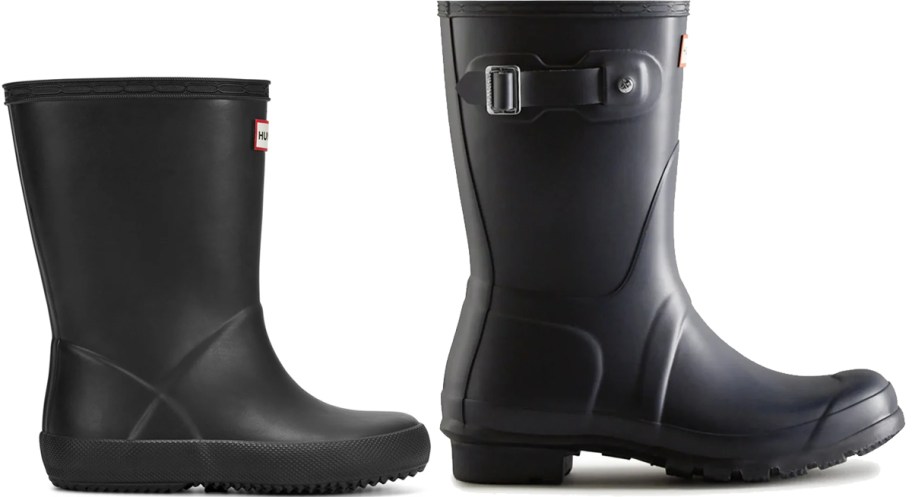 Black and Navy Blue Hunter Boots