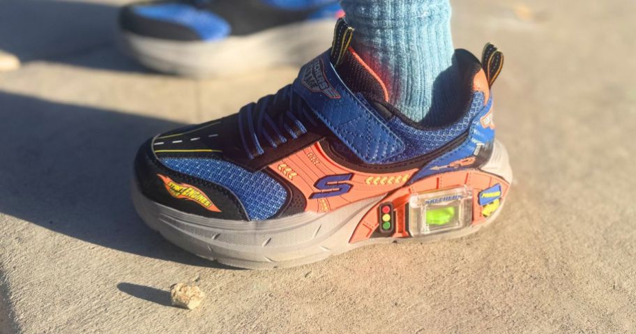kid wearing Kids' Skechers Garage Shoes