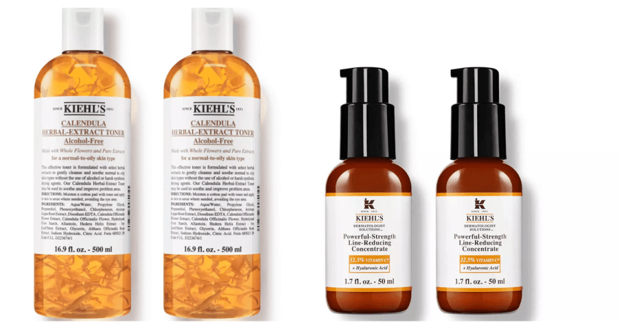 Kiehl&rsquo;s Calendula toner duo and Powerful-Strength Vitamin C serum duo