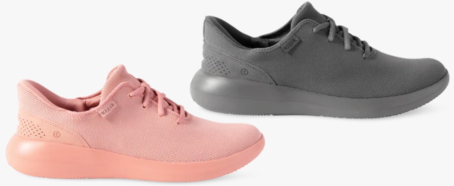 pink and grey sneakers