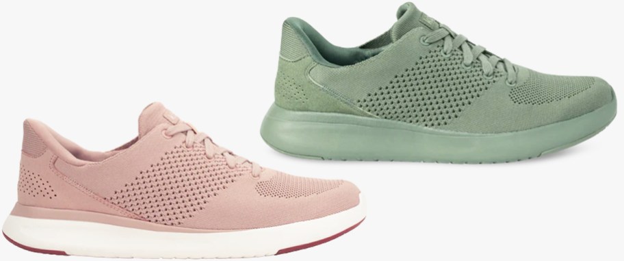 pink and green sneakers