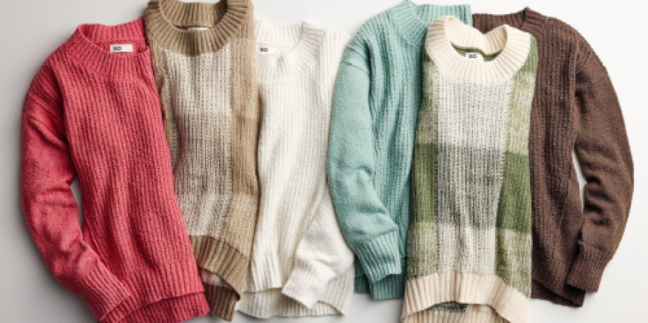 Kohl’s Women’s Sweaters from $5.72 (Reg. $30) – Includes Plus & Petite Sizes