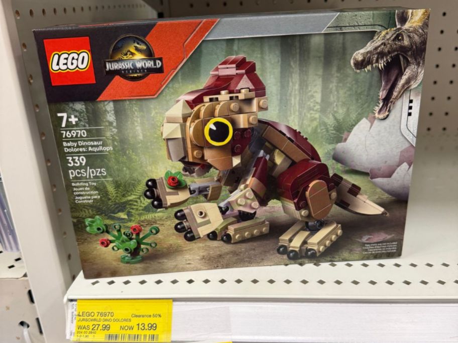LEGO Jurassic World Baby Dinosaur Dolores: Aquilops on store shelf