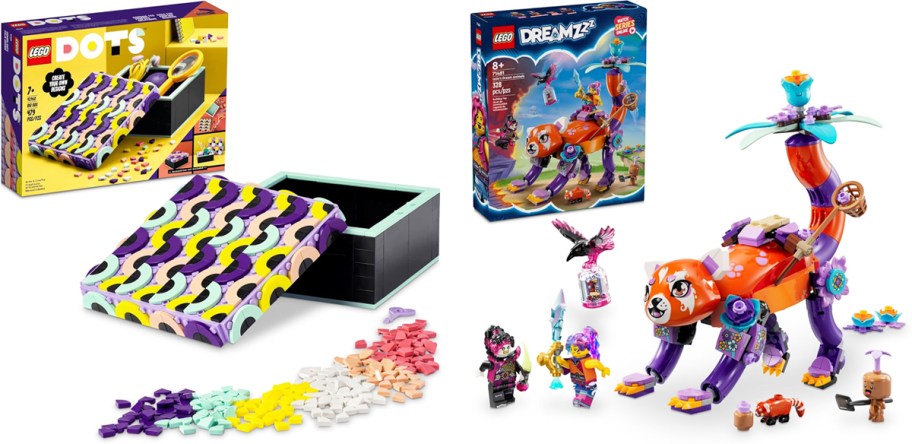 lego dots box and wild animals sets