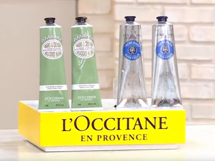 two L'Occitane Jumbo 150ML Hand Cream Duos on display
