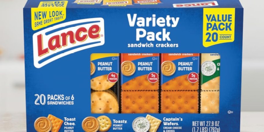 Lance Sandwich Crackers 20-Count Variety Pack Just $4.52 Shipped on Amazon