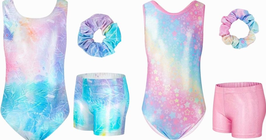 stock image of two leotard sets