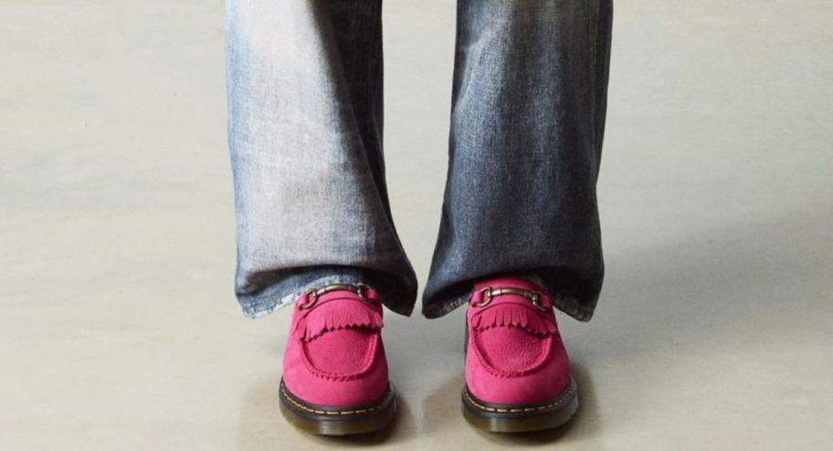pink dr marten loafers
