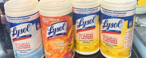 4 large tubs of Lysol wipes