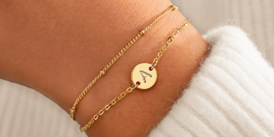 18K Gold Plated Initial Bracelet Only $3.99 on Amazon