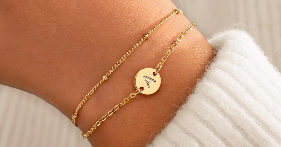 18K Gold Plated Initial Bracelet Only $3.99 on Amazon